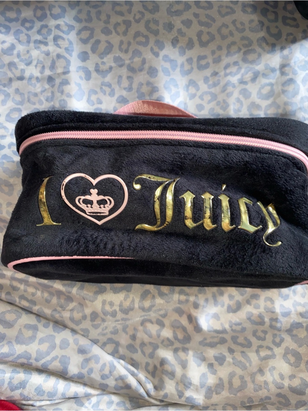 Black velour juice couture train case Cosmetic Bag